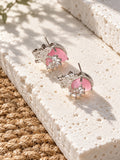 Niska pink AD Stone Silver replica earrings rear angle