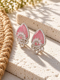 Niska pink AD Stone Silver replica earrings three quarter