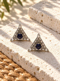 Niska AD Stone Silver replica triangular earrings view 2