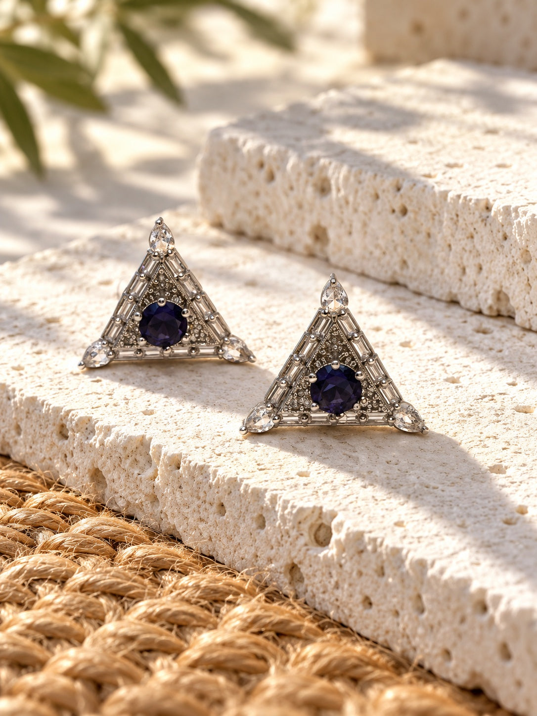 Niska AD Stone Silver replica triangular earrings view 8