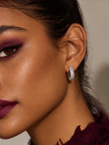 Niska AD Stone Silver Replica Hoop Earring worn by model