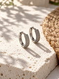 Niska AD Stone Silver Replica Hoop Earrings - view 3