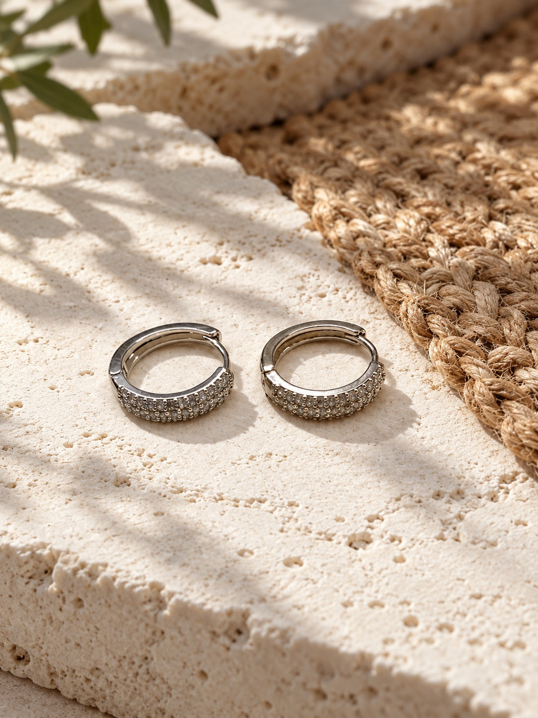 Niska AD Stone Silver Replica Hoop Earrings - view 5