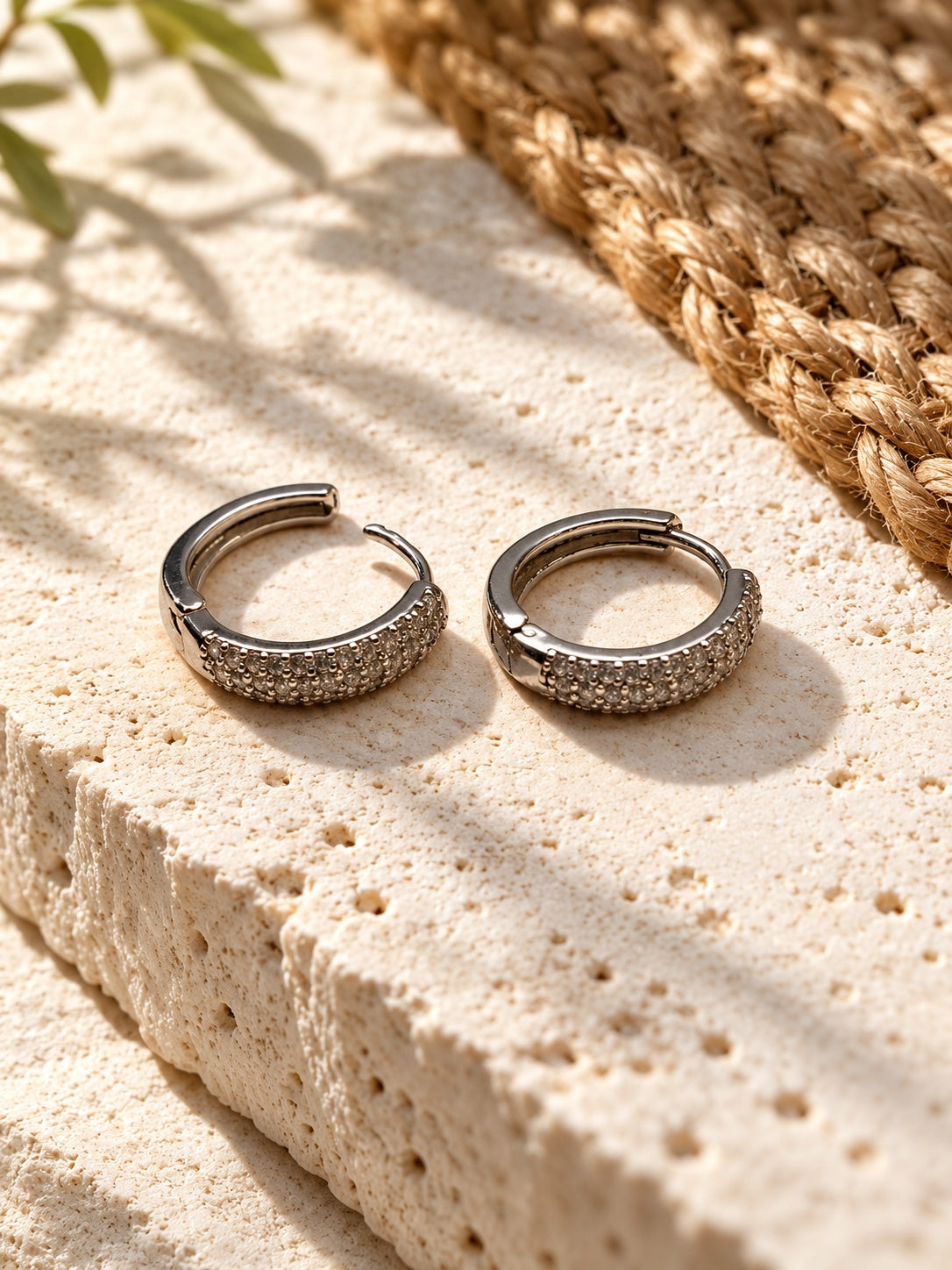 Niska AD Stone Silver Replica Hoop Earrings - view 6