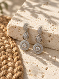 Niska AD Stone Silver Replica Teardrop Drop Earrings ER26N20054 view 2