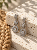 Niska AD Stone Silver Replica Teardrop Drop Earrings ER26N20054 view 3