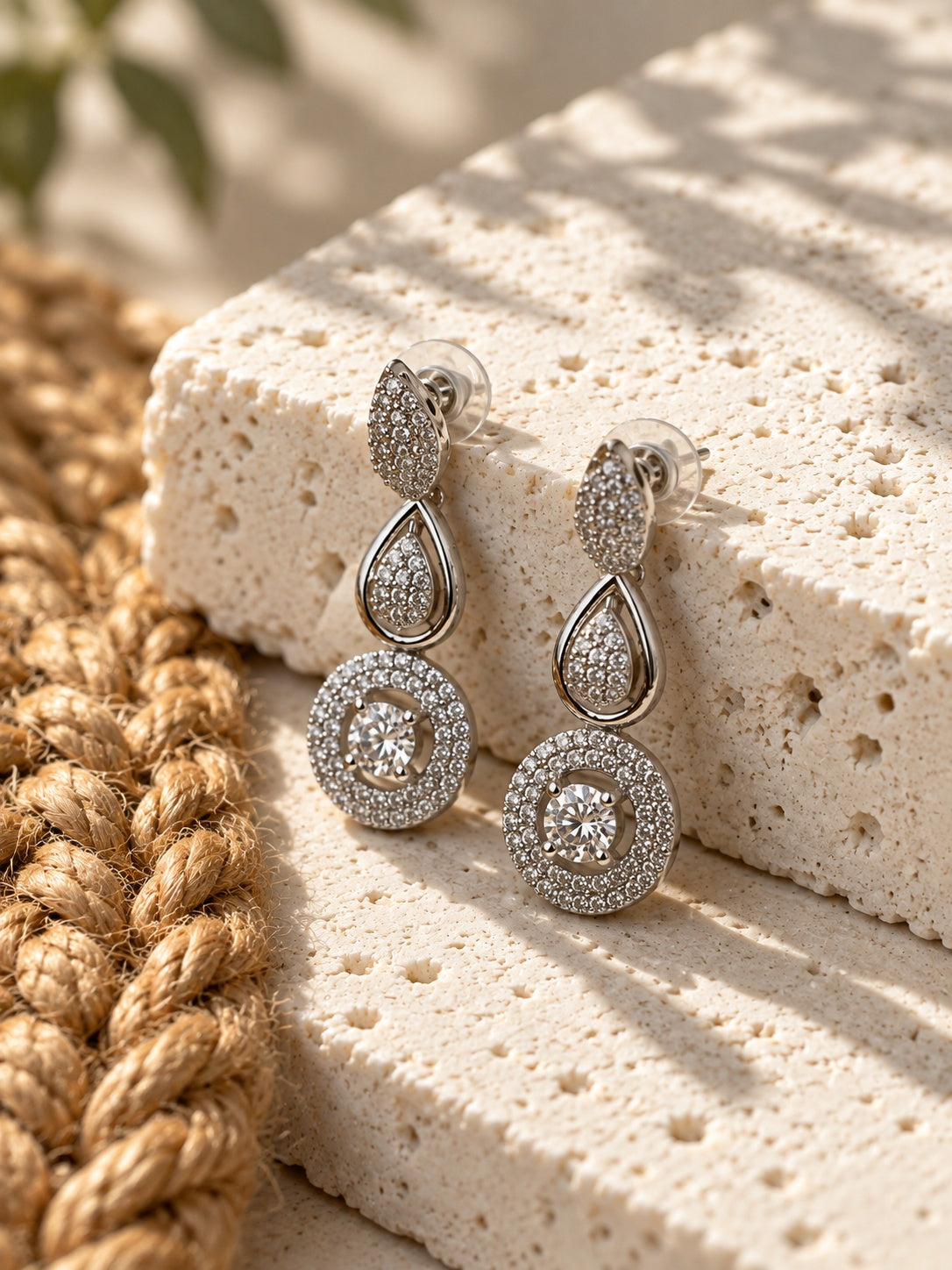 Niska AD Stone Silver Replica Teardrop Drop Earrings ER26N20054 view 3