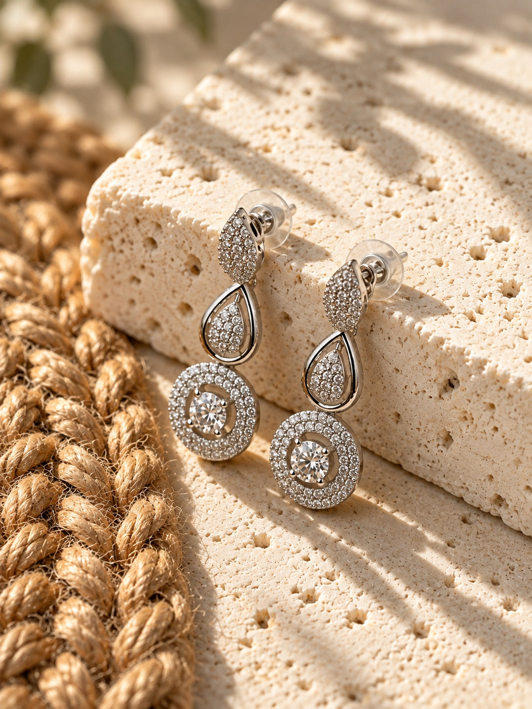 Niska AD Stone Silver Replica Teardrop Drop Earrings ER26N20054 view 5