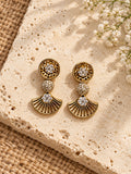 Niska AD Stone Silver Replica Fan Drop Earrings ER26N20055 — editorial view 3