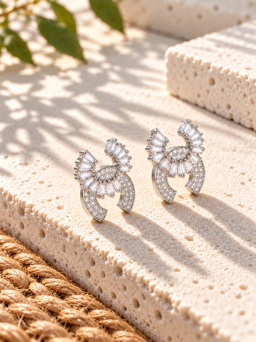 AD Stone Silver replica Fan Earrings — view 7