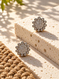 Niska AD Stone Silver Replica Floral Stud Earrings – stone display
