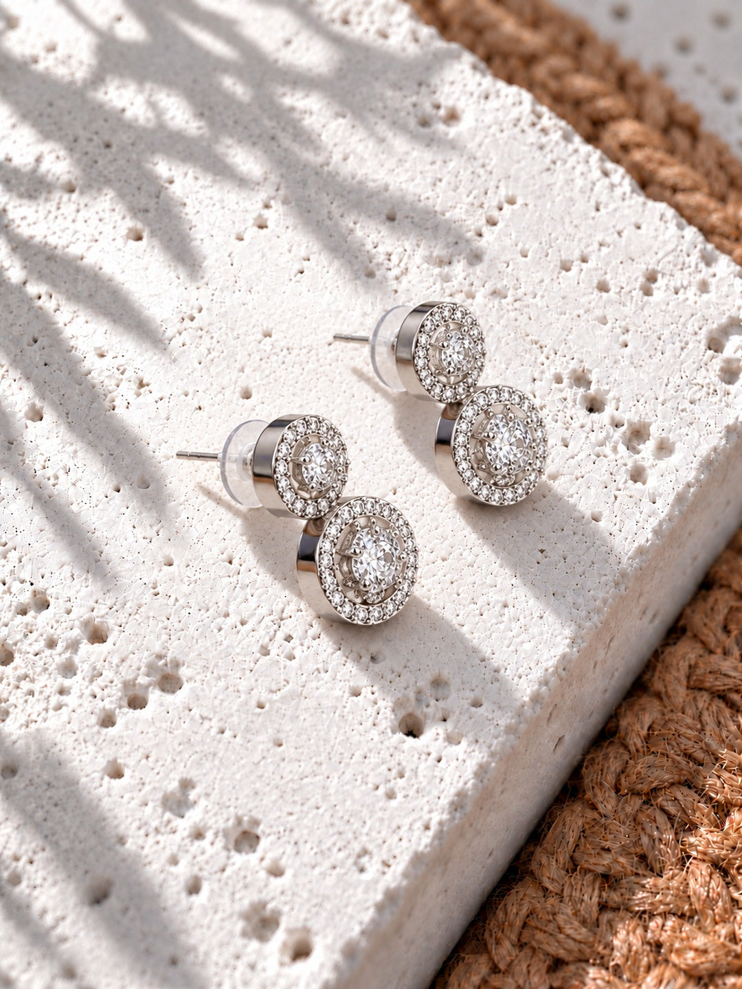 Niska Silver Replica AD Stone double-circle earrings - view 8