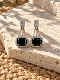 Niska green AD Stone Silver replica geometric drop earrings ER26N20065