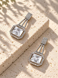 Niska Silver Replica AD Stone geometric drop earrings