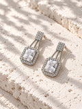 Niska Silver Replica AD Stone geometric drop earrings