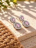 Baby pink AD Stone Silver replica earrings - view 8 | Niska