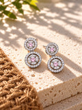Baby pink AD Stone Silver replica earrings - view 9 | Niska