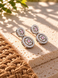 Baby pink AD Stone Silver replica earrings - view 10 | Niska
