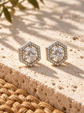 Niska hexagon AD Stone Silver replica stud earrings view 4
