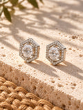 Niska hexagon AD Stone Silver replica stud earrings view 5
