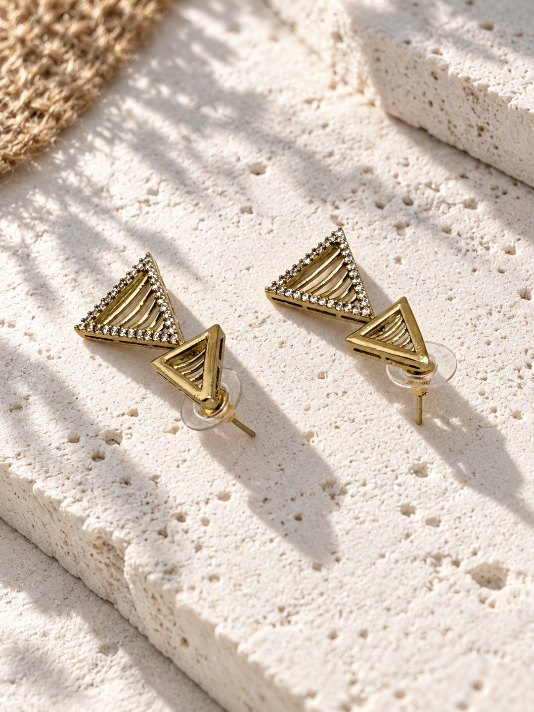 Niska AD Stone Silver replica triangular earrings — product view
