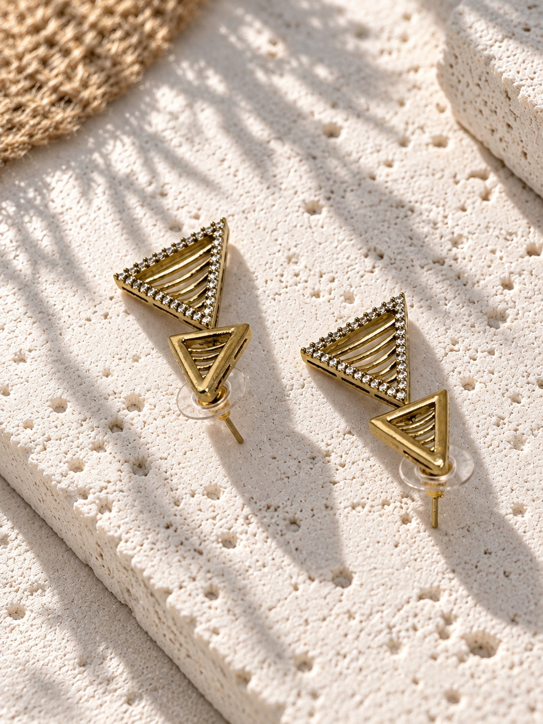 Niska AD Stone Silver replica triangular earrings — product view