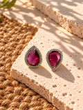 Niska pink pear AD Stone Silver replica earrings, product view 7
