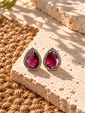 Niska pink pear AD Stone Silver replica earrings, product view 9