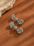 Alternate angle of NISKA AD Stone silver drop earrings