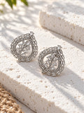 Niska AD Stone Silver Replica leaf teardrop earrings product view