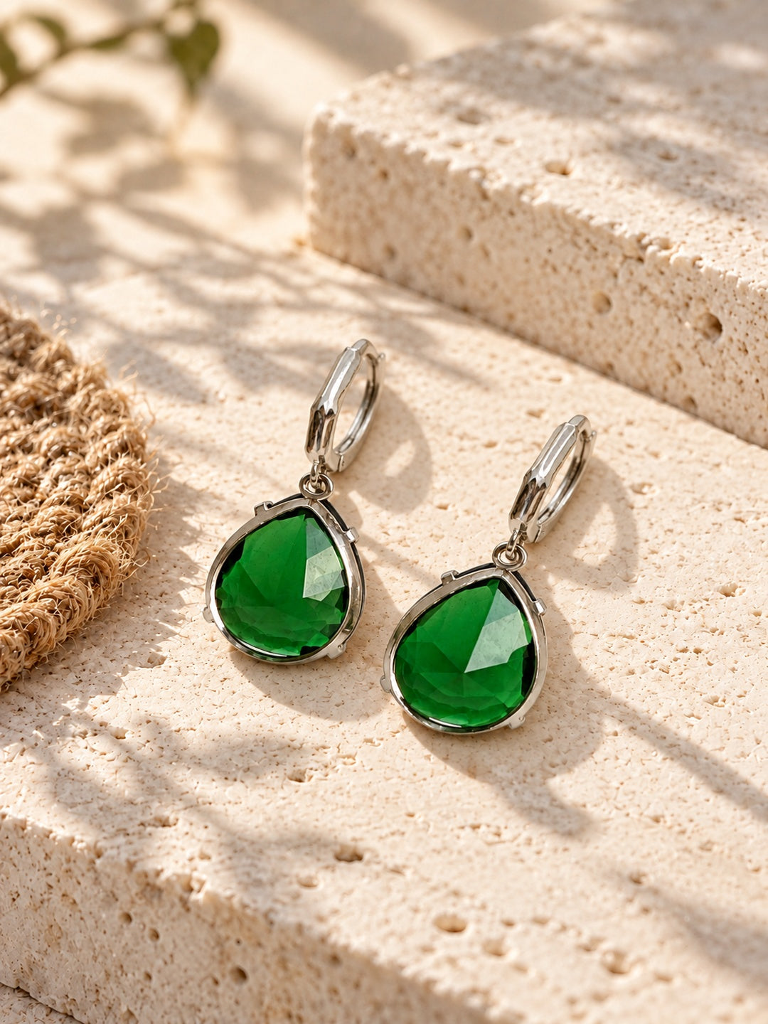 Niska green pear AD Stone Silver replica earrings view 3
