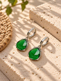 Niska green pear AD Stone Silver replica earrings view 5