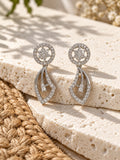 Niska AD Stone Silver Replica Floral Drop Earrings product view 1