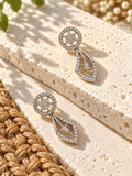 Niska AD Stone Silver Replica Floral Drop Earrings product view 4