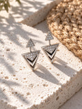 Niska AD Stone Silver Replica Geometric Triangle Earrings product view