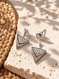 Niska AD Stone Silver Replica Geometric Triangle Earrings product view