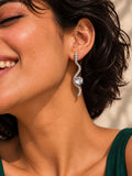 Niska AD Stone Silver Replica Drop Earring worn by model