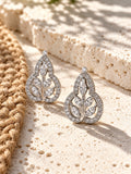 Niska AD Stone Silver Replica leaf design earrings – product view 2