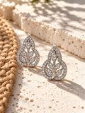 Niska AD Stone Silver Replica leaf design earrings – product view 3