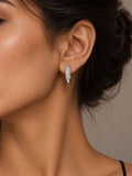 Niska AD Stone Silver Replica Hoop Earring worn by model
