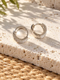 Niska AD Stone Silver Replica Hoop Earrings product view 3