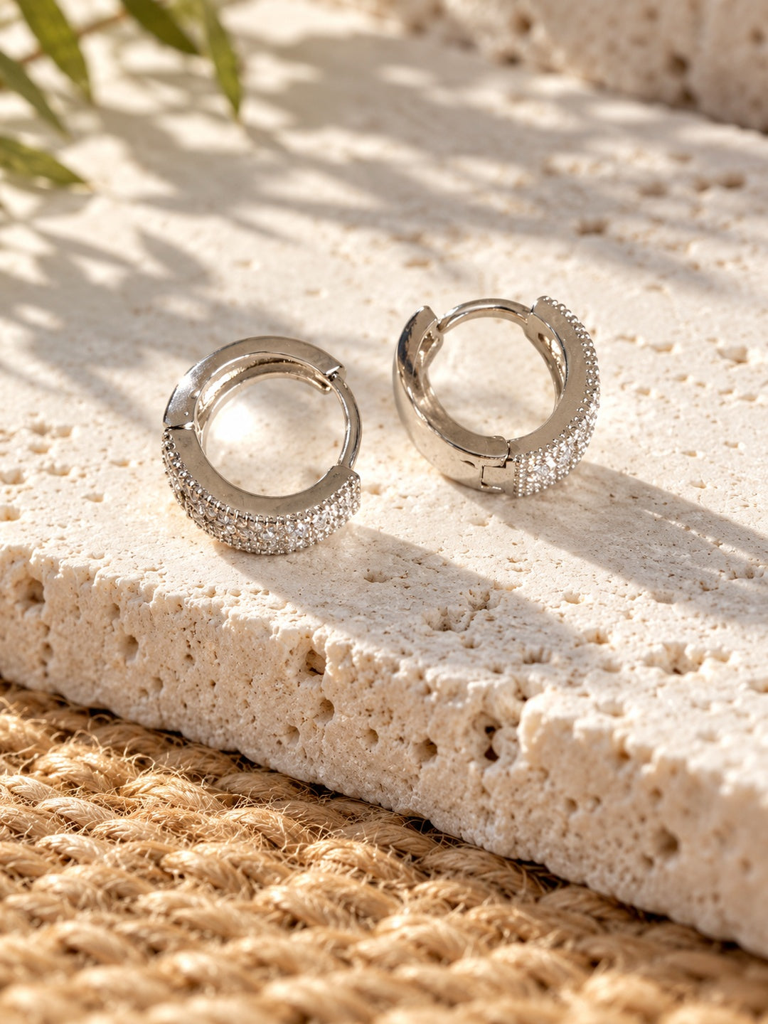 Niska AD Stone Silver Replica Hoop Earrings product view 3