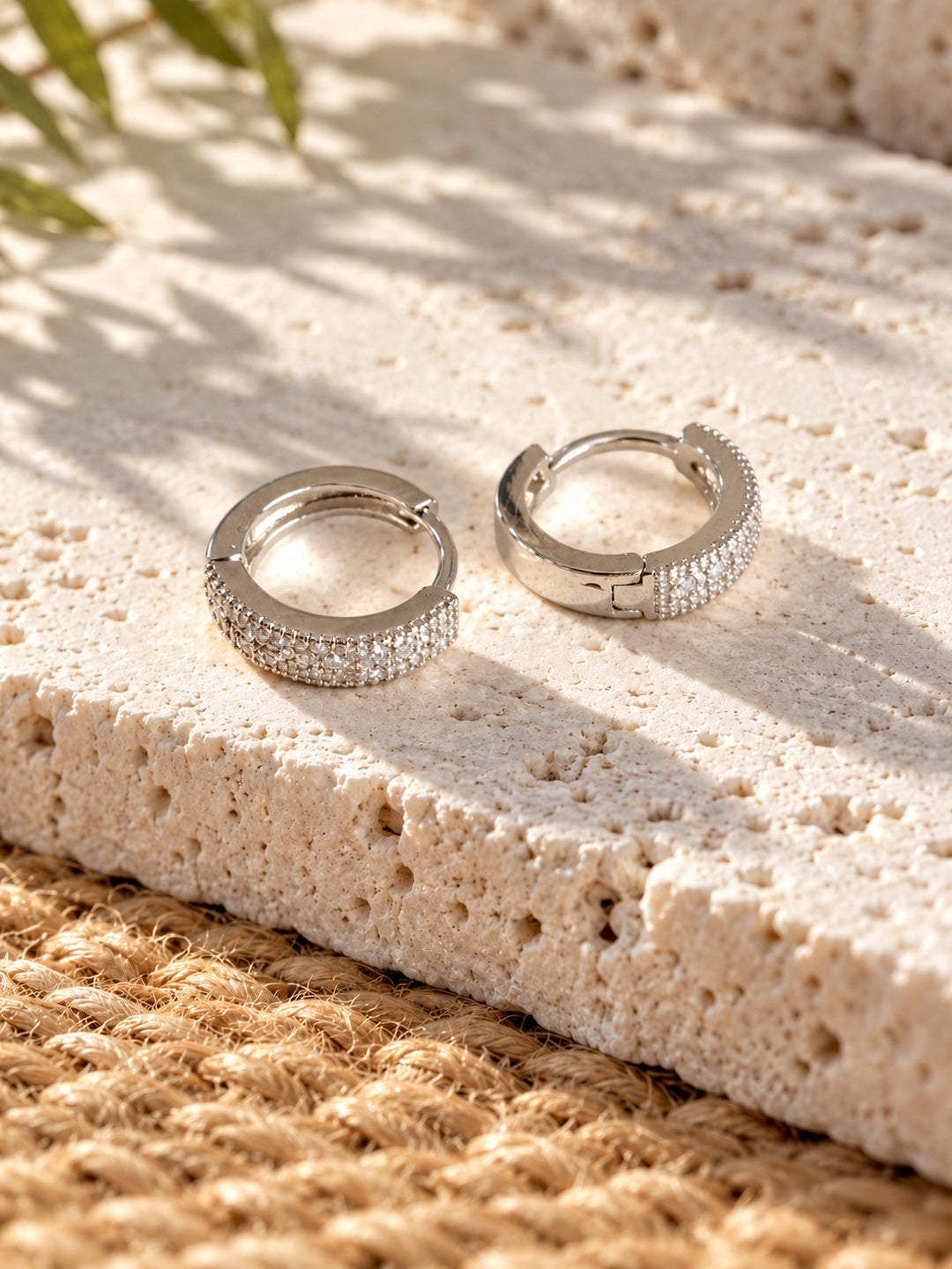 Niska AD Stone Silver Replica Hoop Earrings product view 4