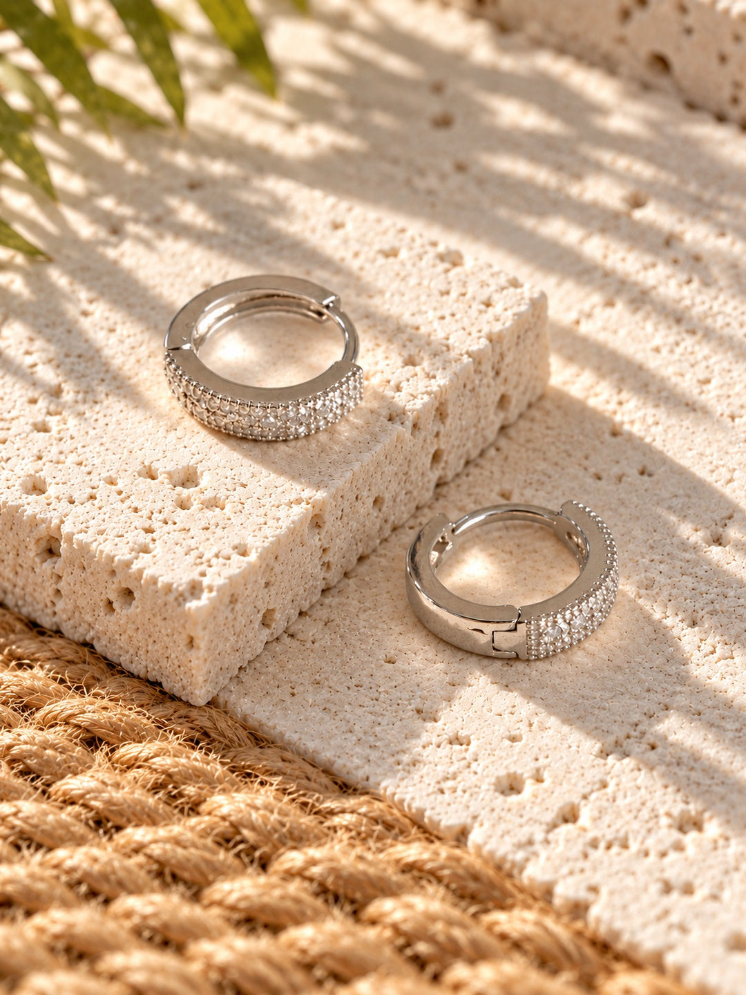 Niska AD Stone Silver Replica Hoop Earrings product view 5
