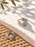 Niska AD Stone Silver Replica crossover hoop earrings view 3