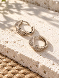 Niska AD Stone Silver Replica crossover hoop earrings view 5