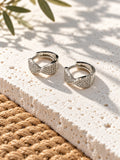 Niska AD Stone Silver Replica crossover hoop earrings view 8