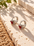 Niska AD Stone Silver Replica red geometric hoop earrings view 9