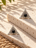 Niska black AD Stone Silver Replica triangular earrings product view 5