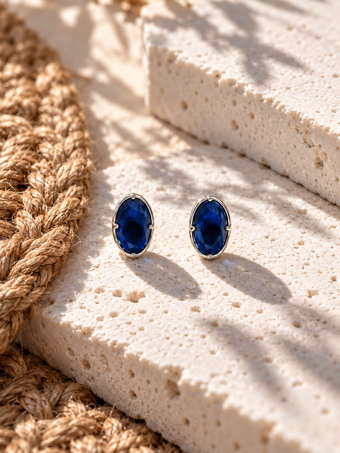 Niska oval AD Stone Silver Replica earrings – product view 4